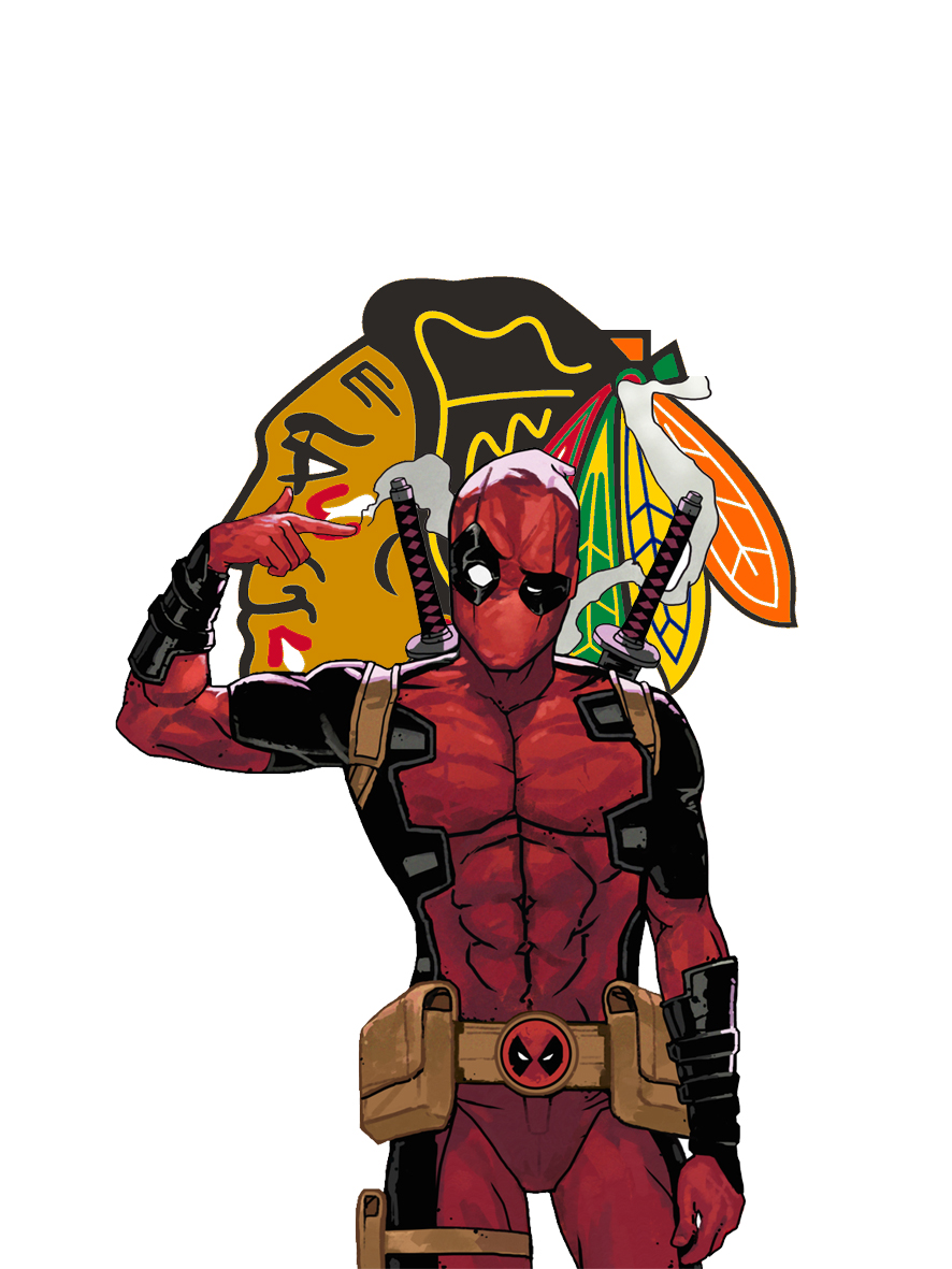 Chicago Blackhawks Deadpool Logo iron on paper